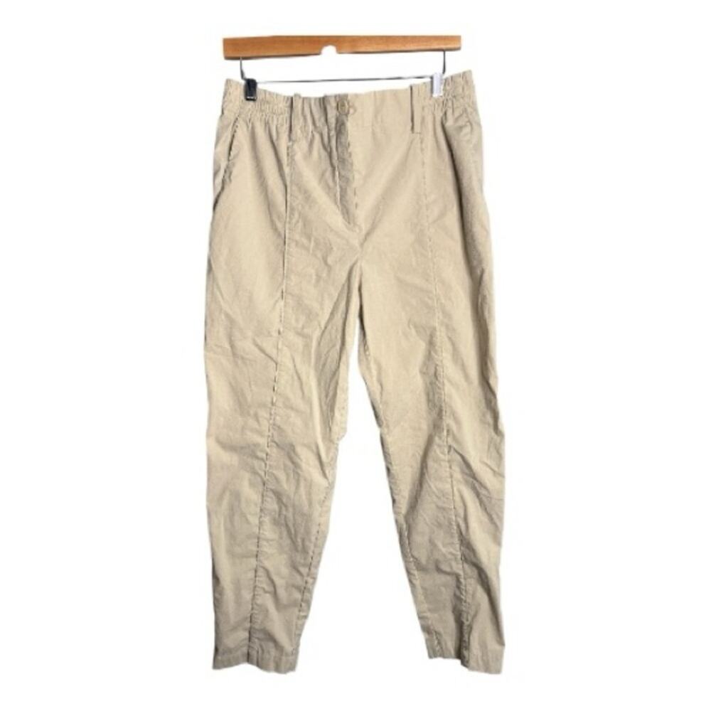 Annette Goertz Luxury Designer Beige Straight Leg Pants Large